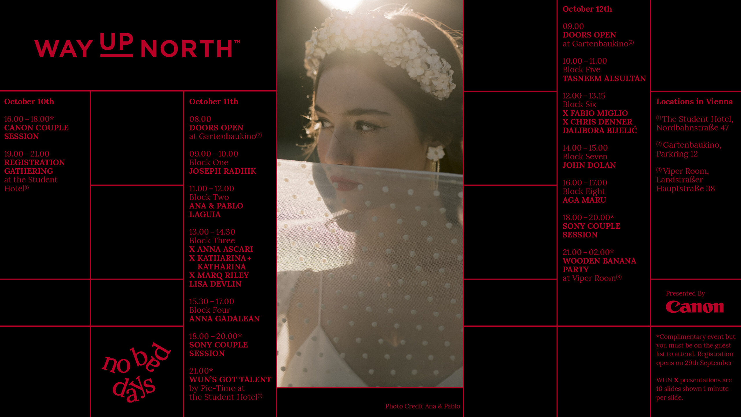 WAY UP NORTH 2022 VIENNA SCHEDULE